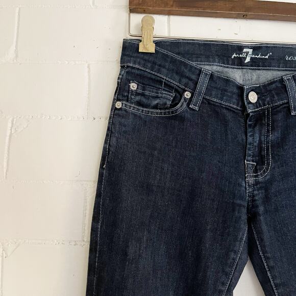 7 FOR ALL MANKIND Roxanne Dark Wash Mid Rise Skinny Jeans 26 - Picture 5 of 10
